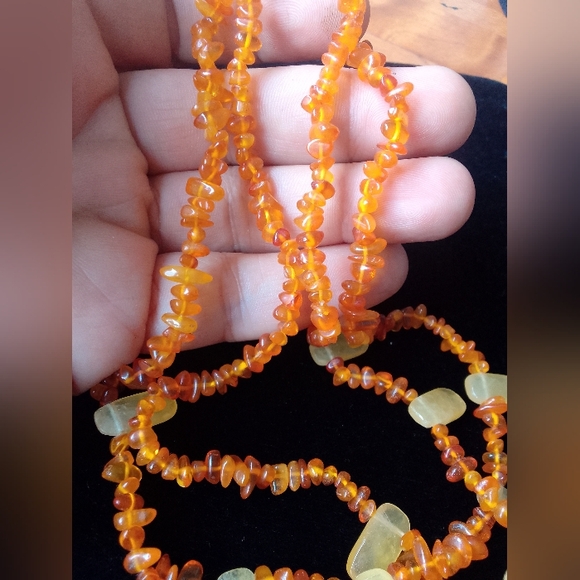 VTG Amber Necklace With Silvre Clasp - Picture 5 of 9